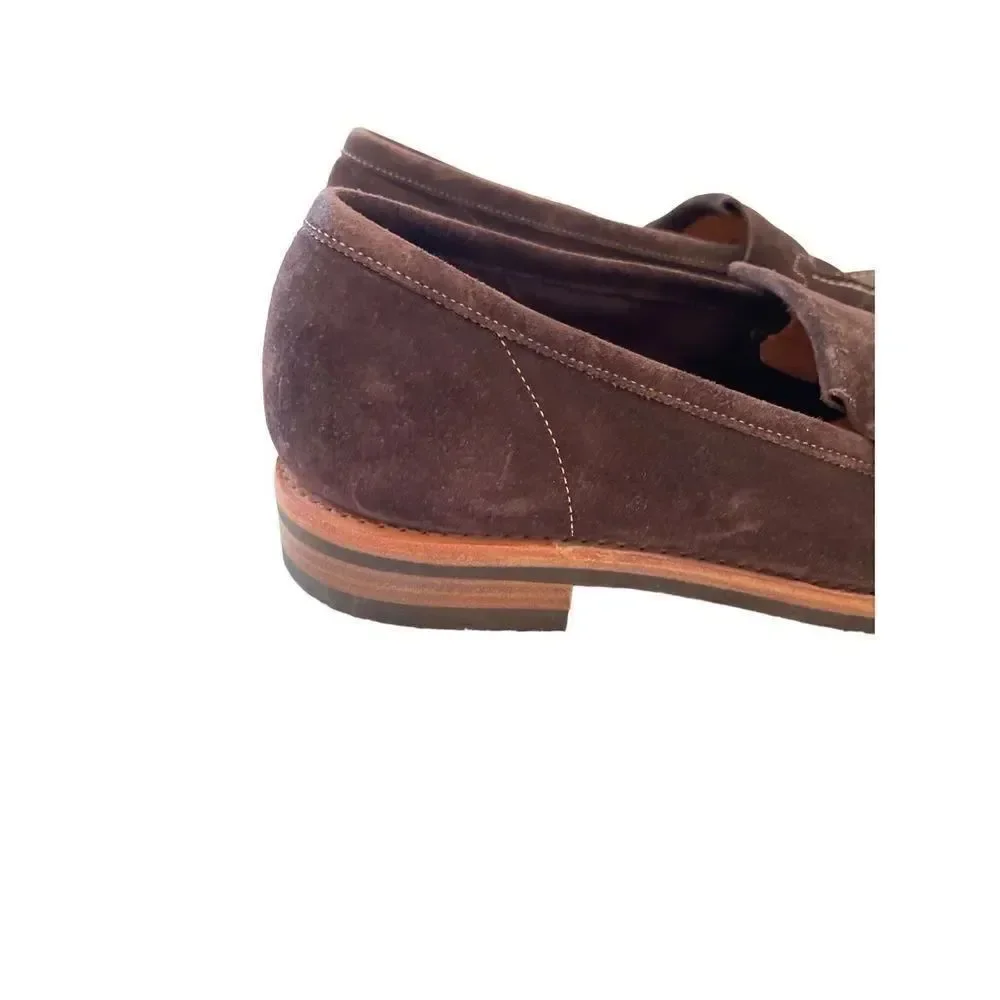 John Lobb Mens Brown Leather Slip On Loafer Casual Shoes Size 10.5